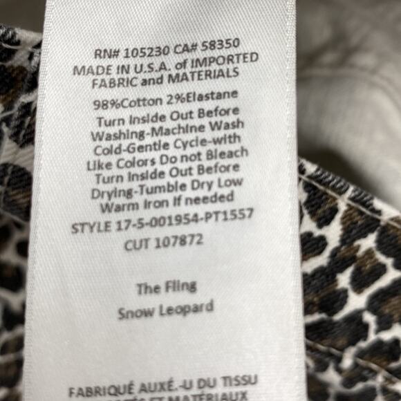 CURRENT ELLIOTT The Fling Snow Leopard Skinny Jeans Size 30 - Picture 9 of 9